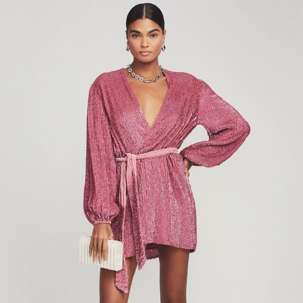 Light Pink Retrofete Robe Dress M